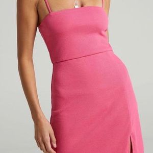 HOT PINK SHOWPO DRESS WITH SIDE SLIT